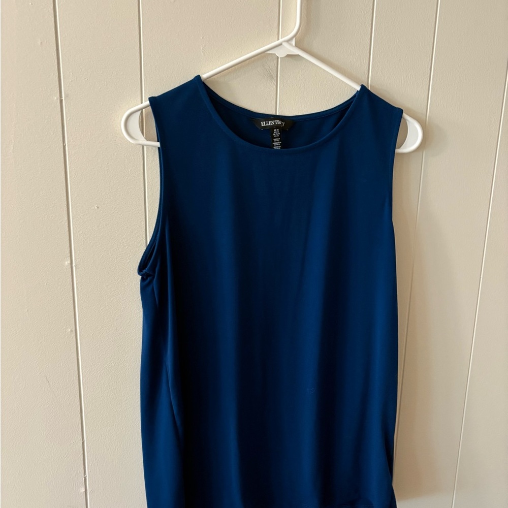 Ellen Tracy Women’s Medium Blue Tank Top Classic career work - Picture 3 of 7